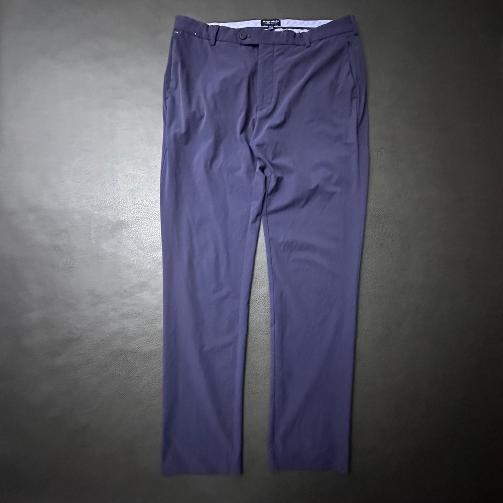 Peter Millar Crown Crafted Pants Mens 34x32 Blue Performance Comfort Microfiber